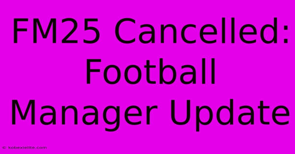 FM25 Cancelled: Football Manager Update