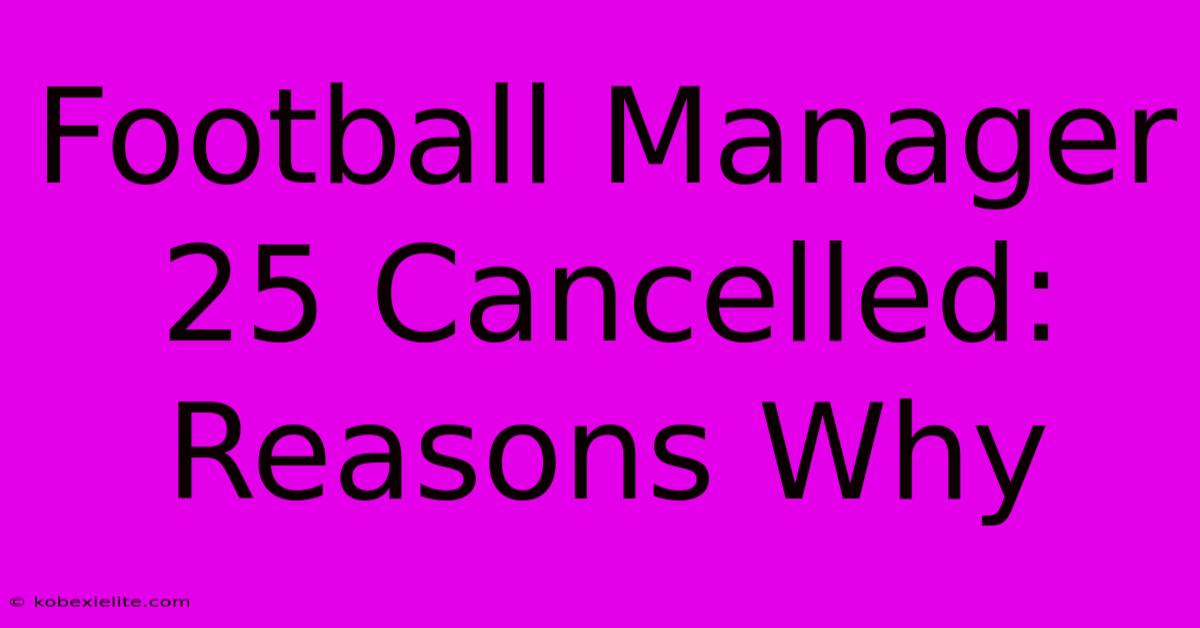 Football Manager 25 Cancelled: Reasons Why