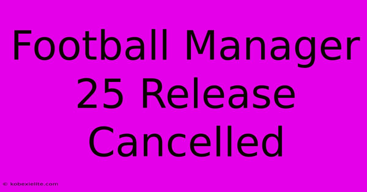 Football Manager 25 Release Cancelled