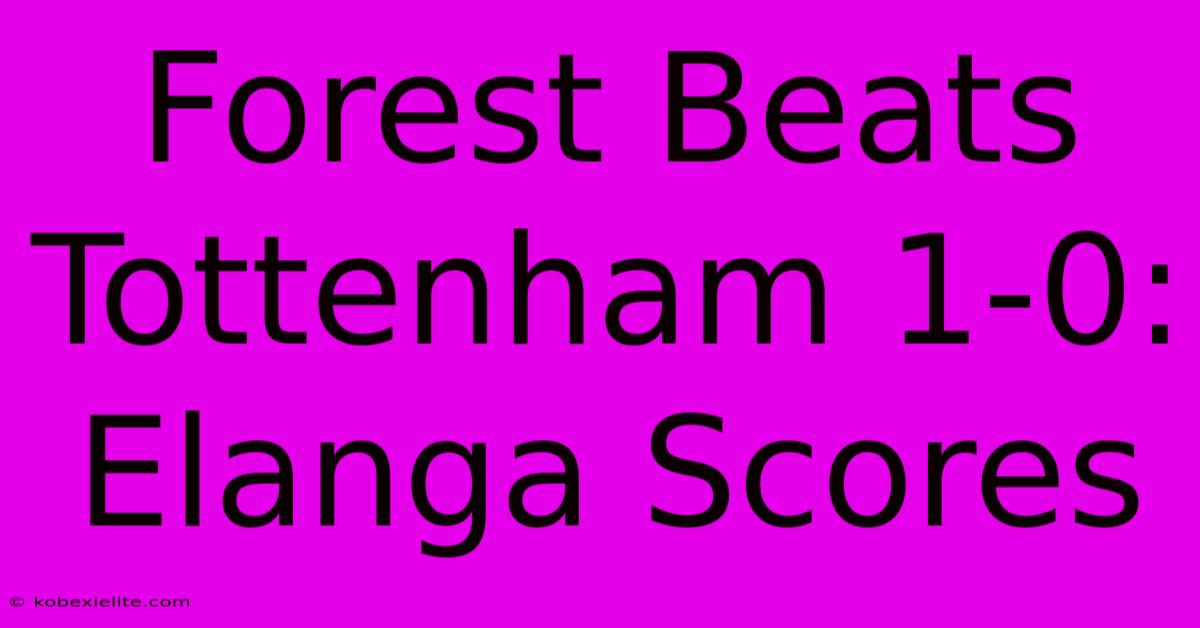 Forest Beats Tottenham 1-0: Elanga Scores