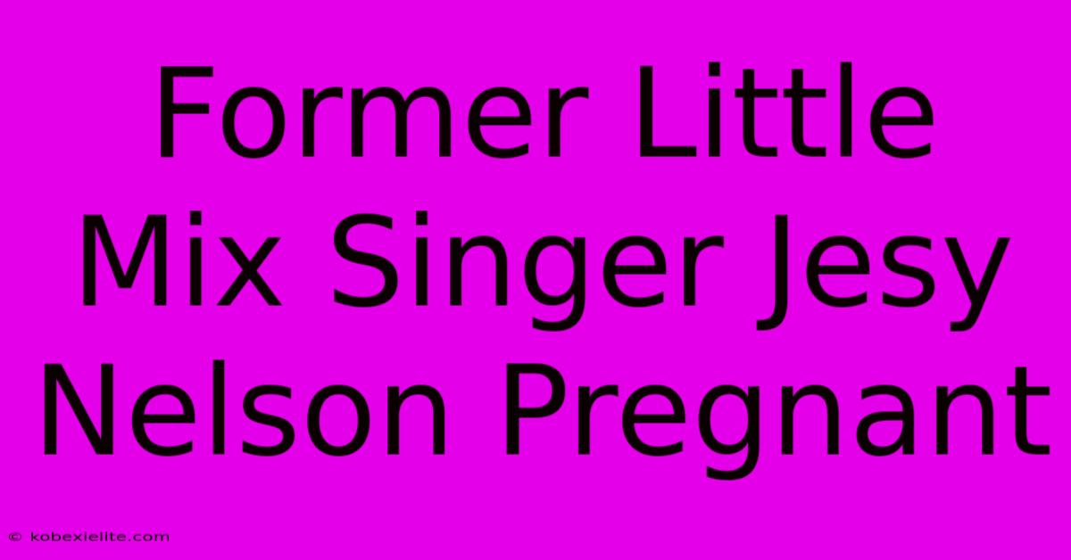 Former Little Mix Singer Jesy Nelson Pregnant