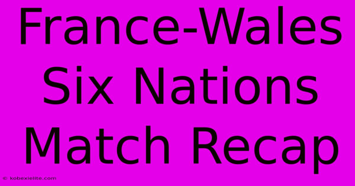 France-Wales Six Nations Match Recap