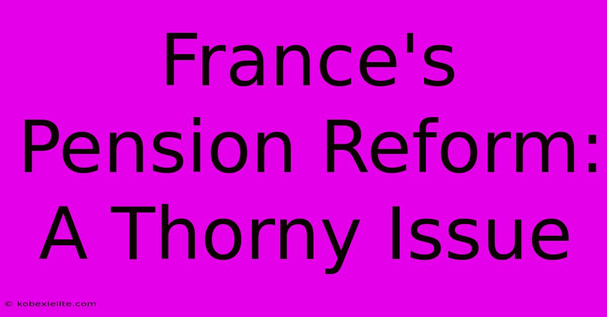 France's Pension Reform: A Thorny Issue