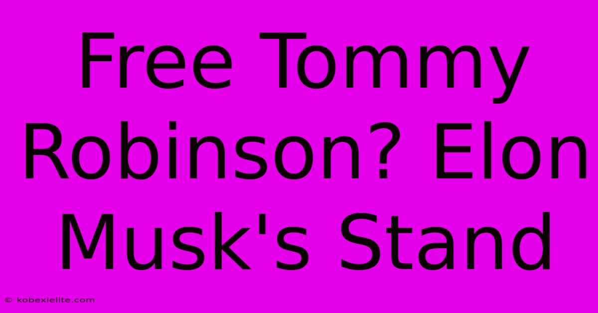 Free Tommy Robinson? Elon Musk's Stand