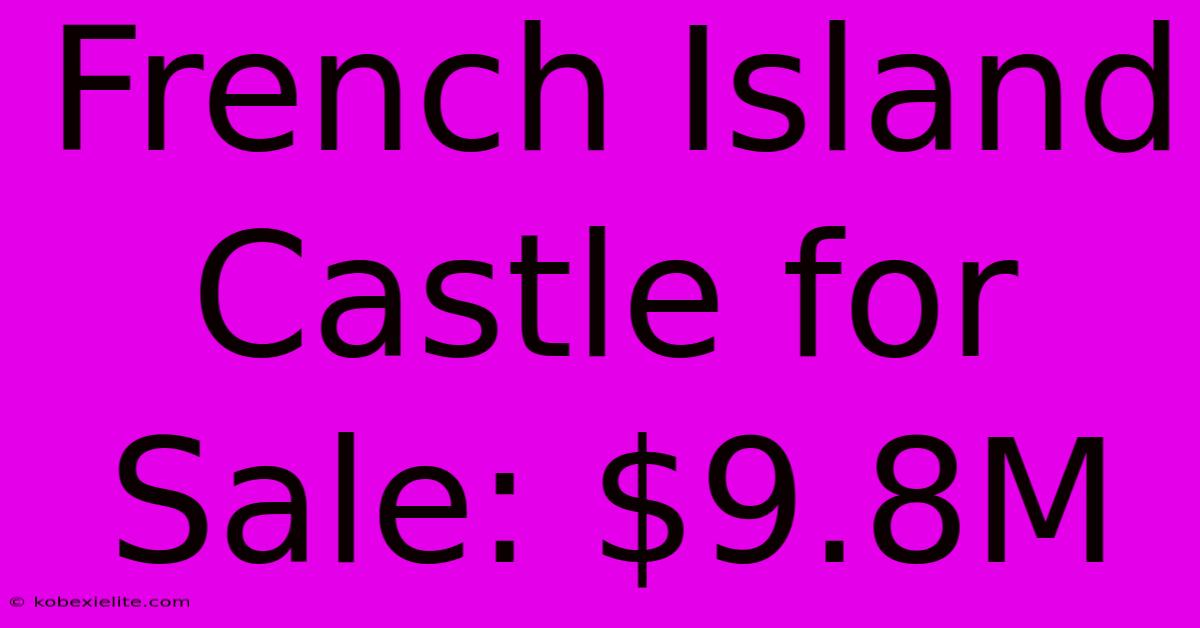 French Island Castle For Sale: $9.8M