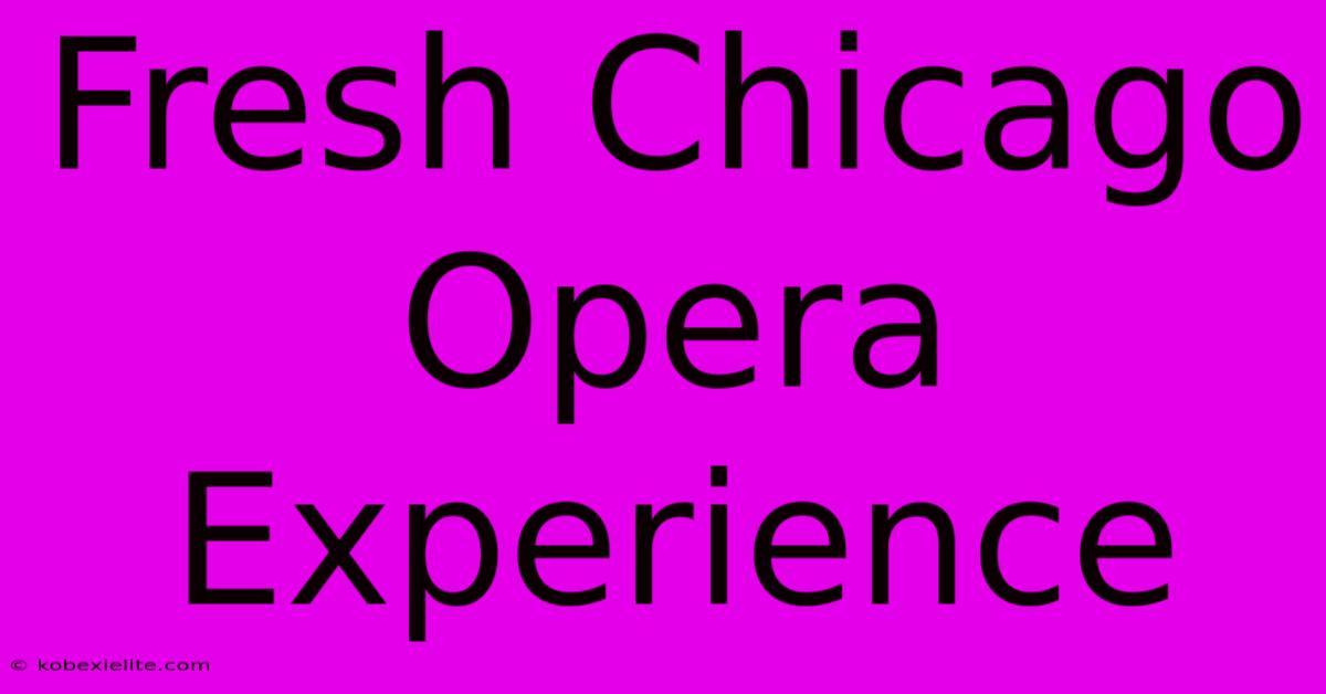 Fresh Chicago Opera Experience