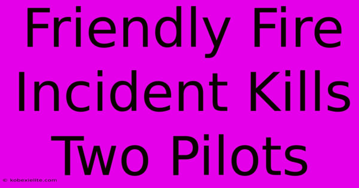 Friendly Fire Incident Kills Two Pilots