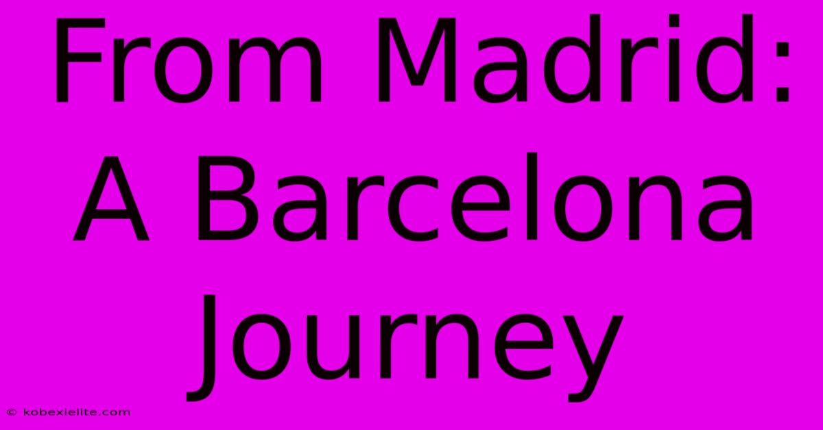 From Madrid: A Barcelona Journey