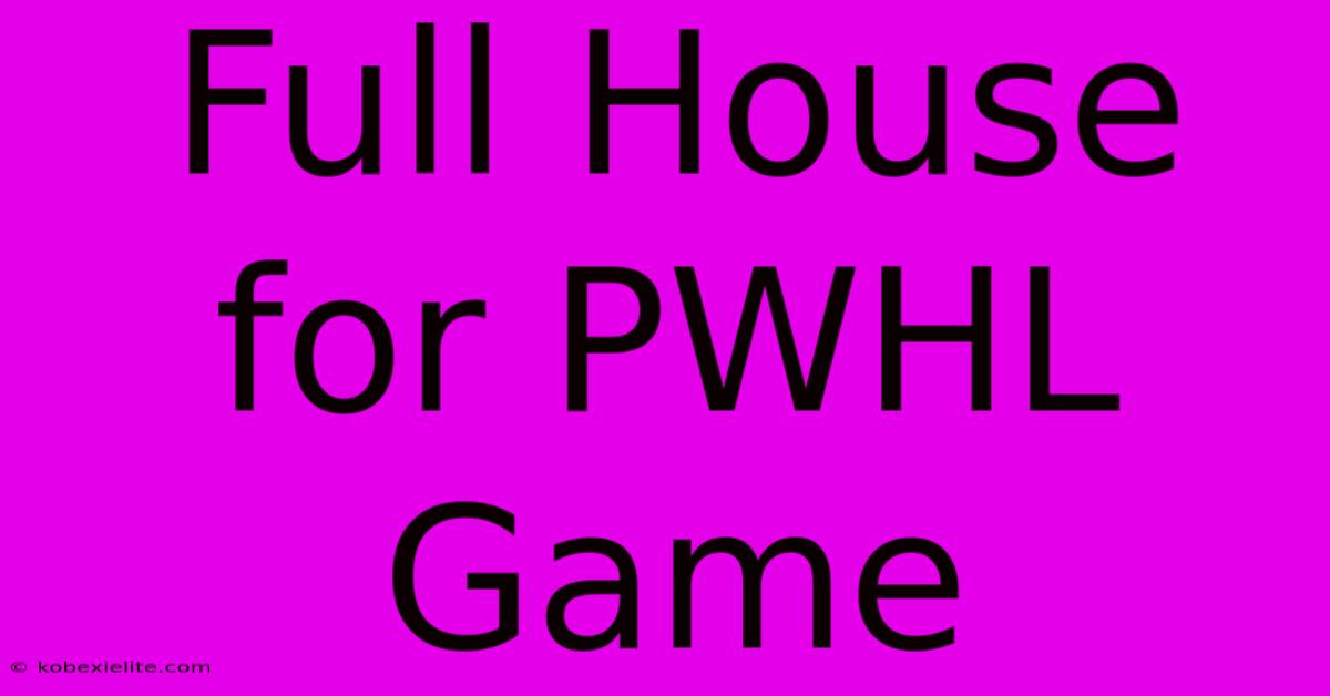 Full House For PWHL Game