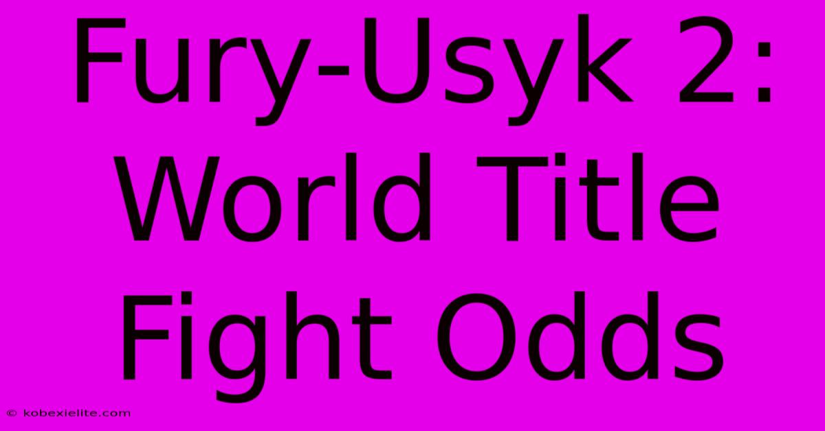 Fury-Usyk 2: World Title Fight Odds