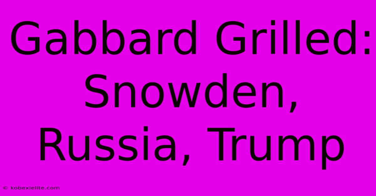 Gabbard Grilled: Snowden, Russia, Trump