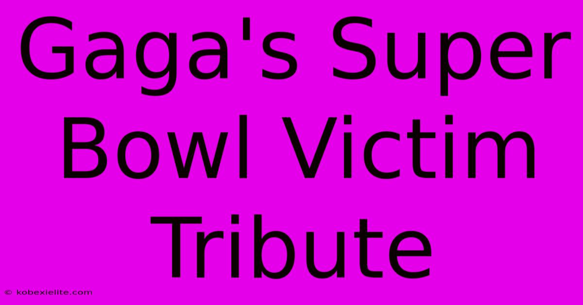 Gaga's Super Bowl Victim Tribute