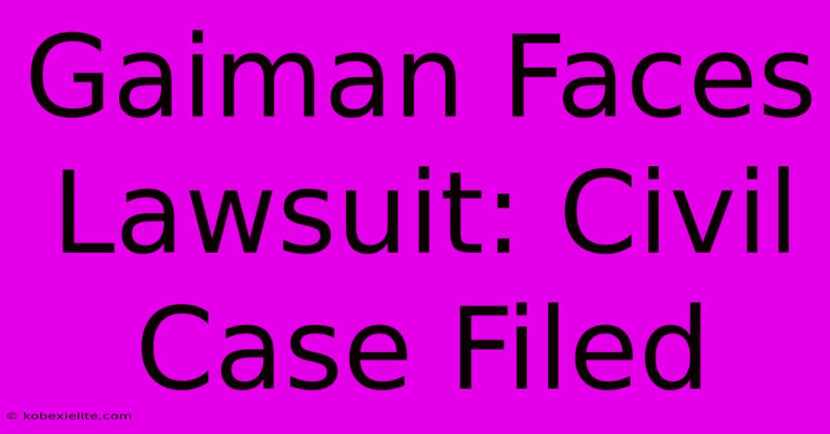 Gaiman Faces Lawsuit: Civil Case Filed