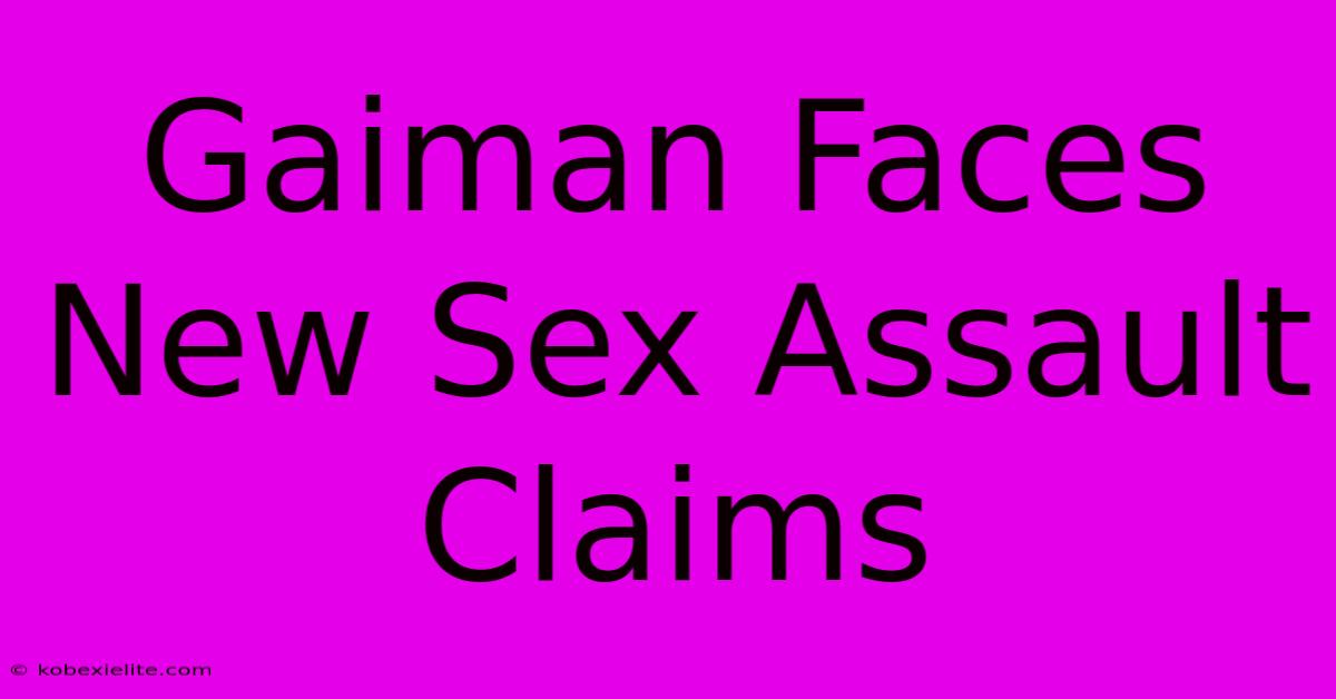 Gaiman Faces New Sex Assault Claims