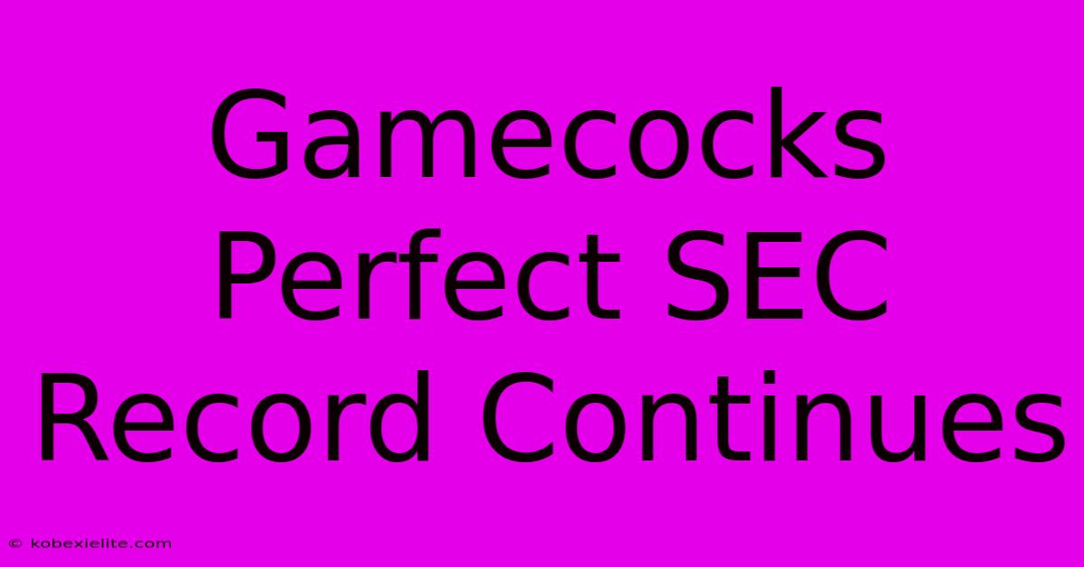 Gamecocks Perfect SEC Record Continues