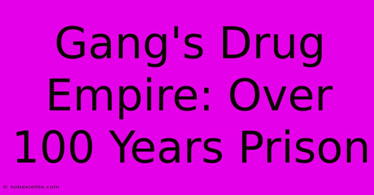 Gang's Drug Empire: Over 100 Years Prison