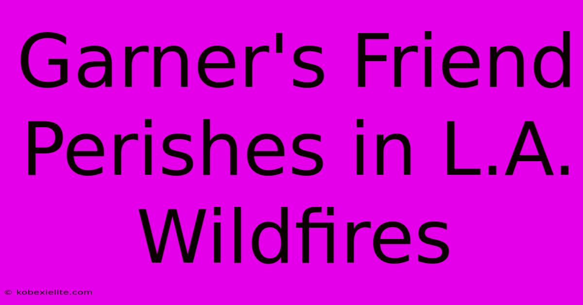 Garner's Friend Perishes In L.A. Wildfires