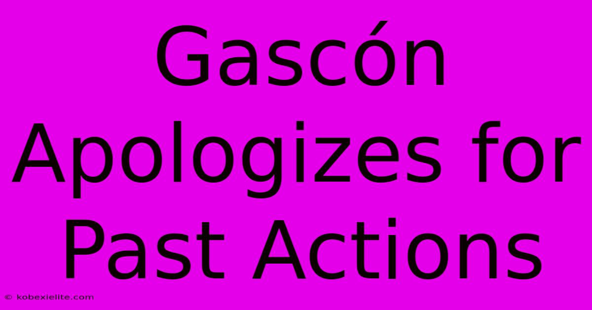 Gascón Apologizes For Past Actions