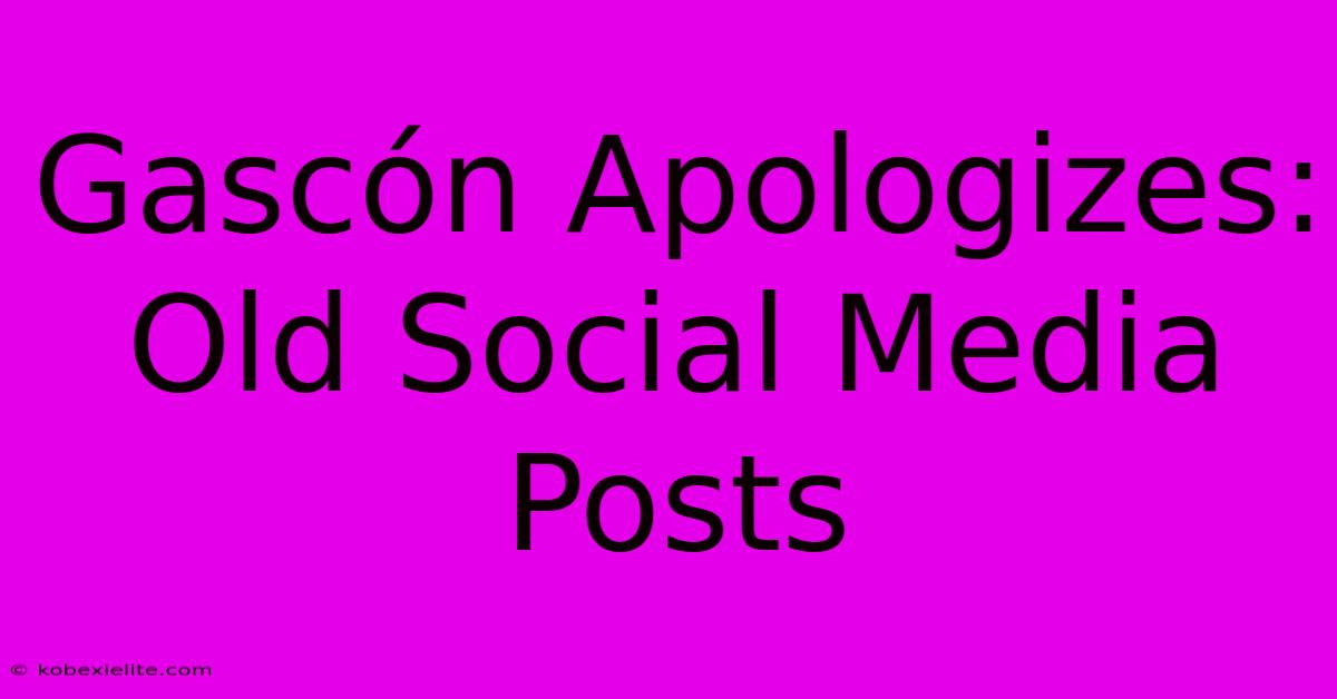 Gascón Apologizes: Old Social Media Posts