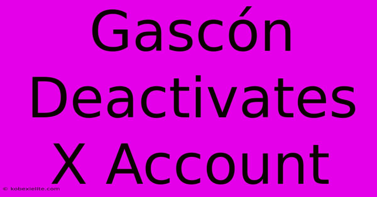 Gascón Deactivates X Account