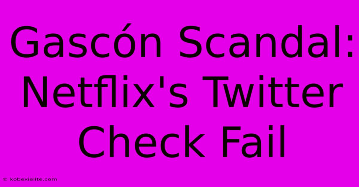 Gascón Scandal:  Netflix's Twitter Check Fail