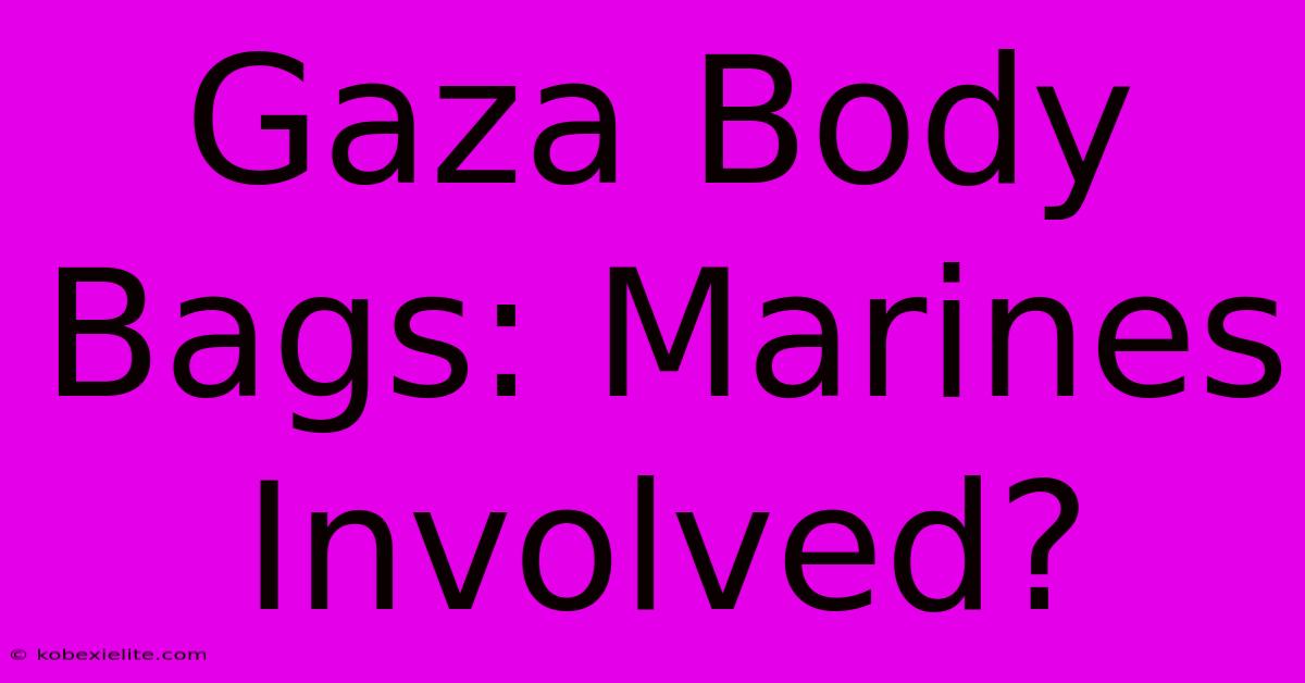 Gaza Body Bags: Marines Involved?