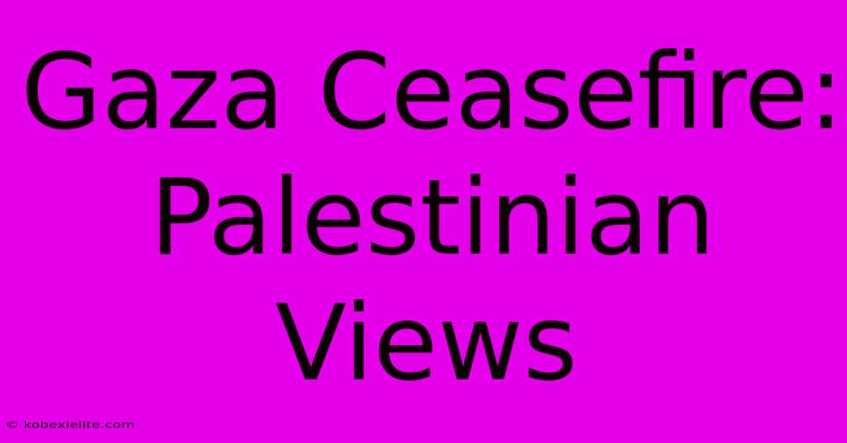 Gaza Ceasefire: Palestinian Views