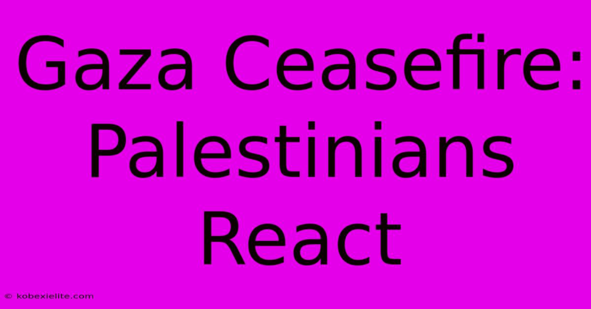 Gaza Ceasefire: Palestinians React