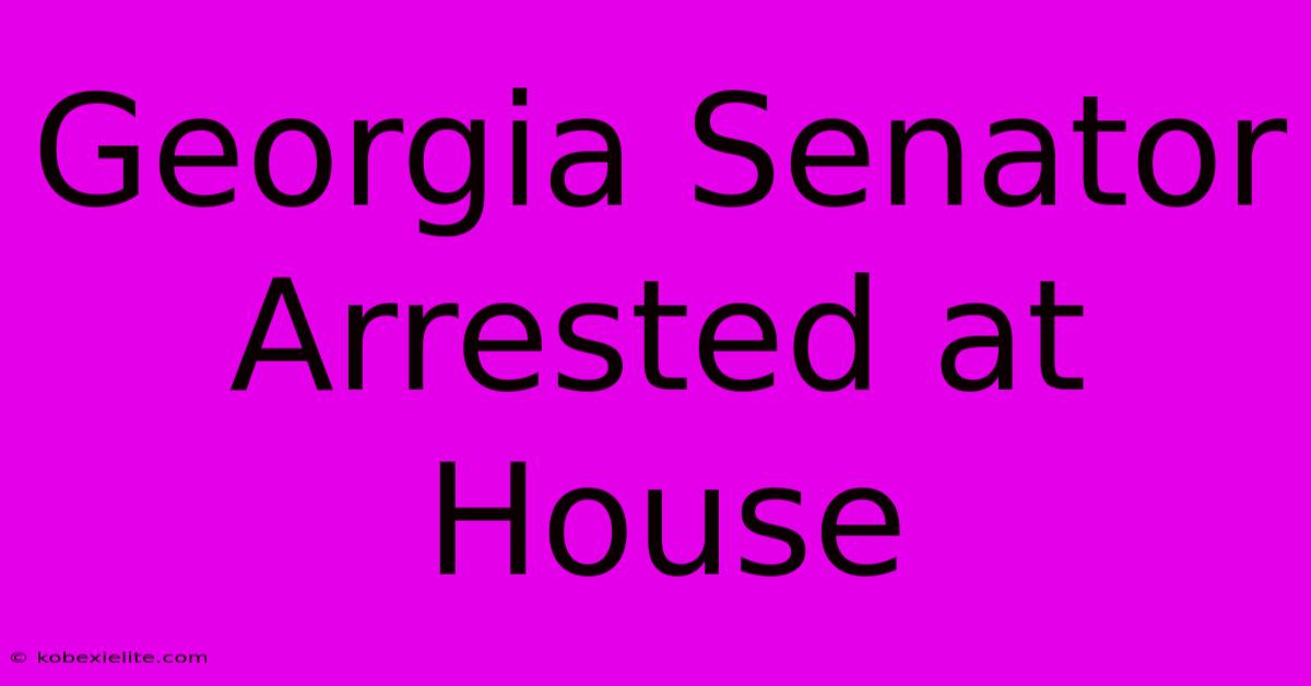 Georgia Senator Arrested At House