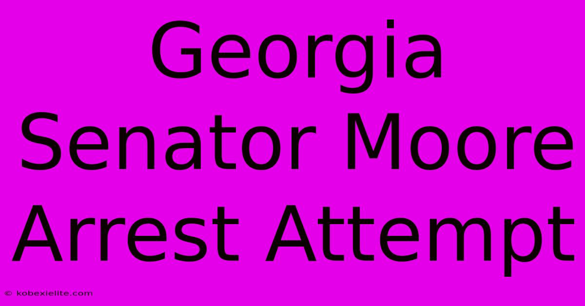 Georgia Senator Moore Arrest Attempt