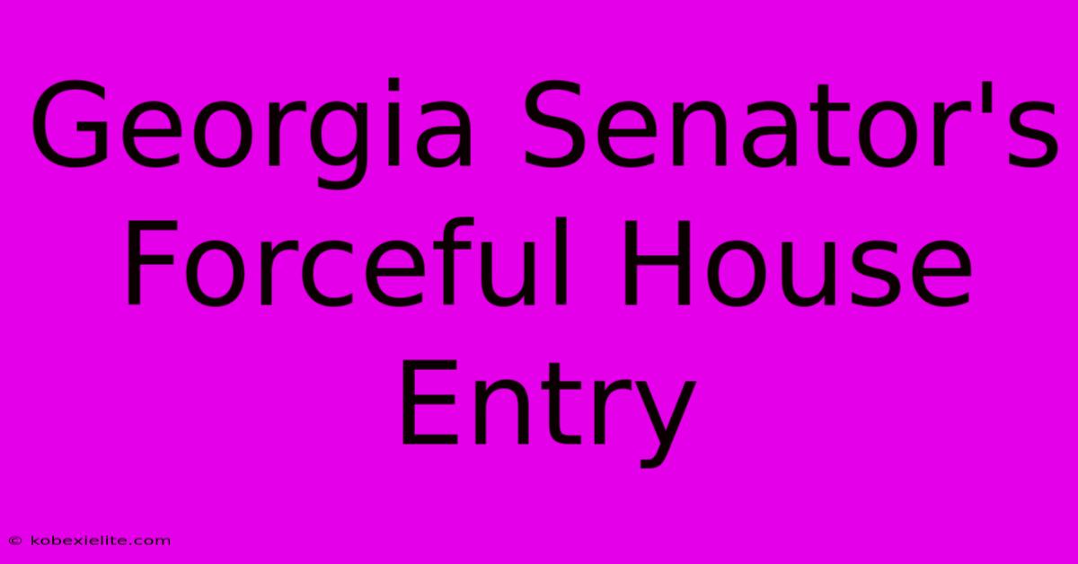 Georgia Senator's Forceful House Entry