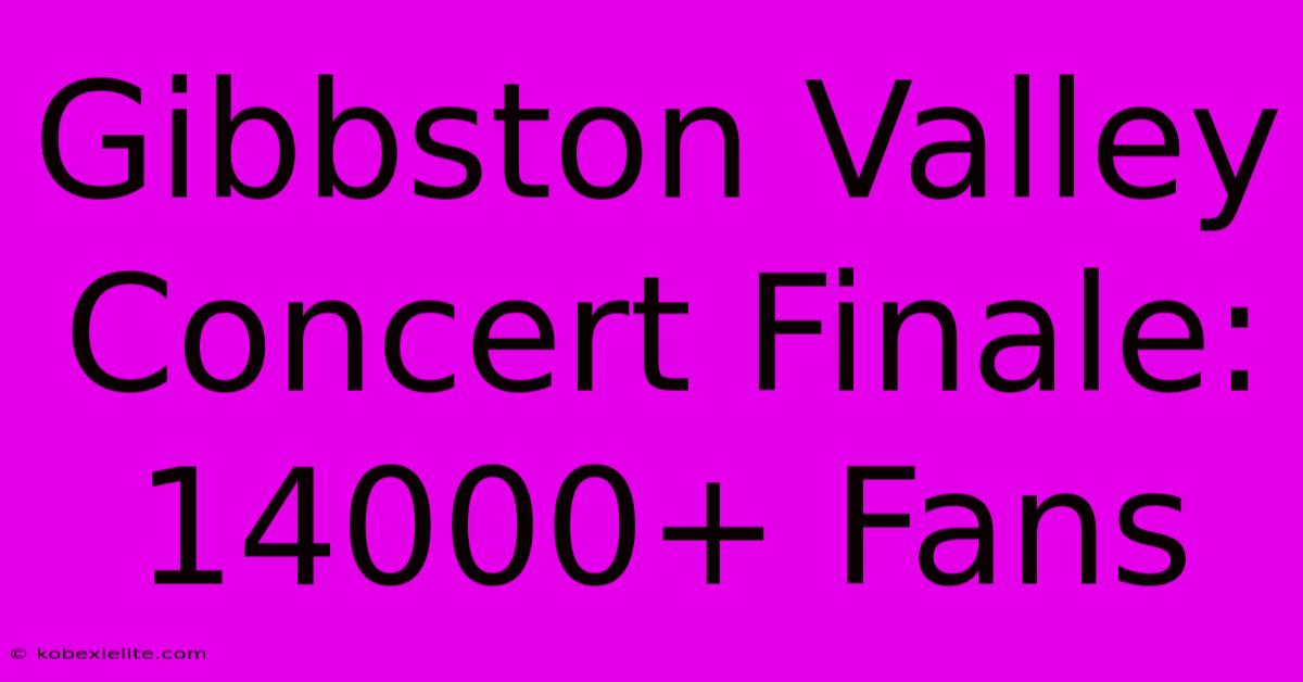 Gibbston Valley Concert Finale: 14000+ Fans