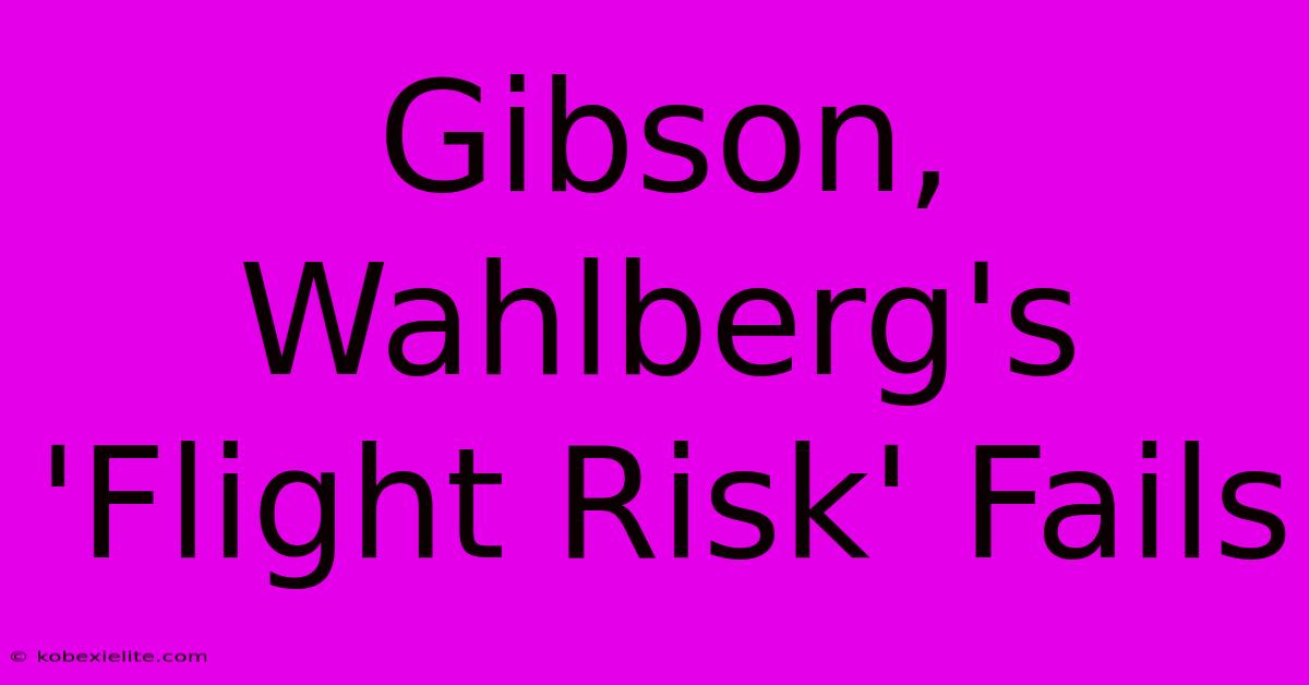 Gibson, Wahlberg's 'Flight Risk' Fails