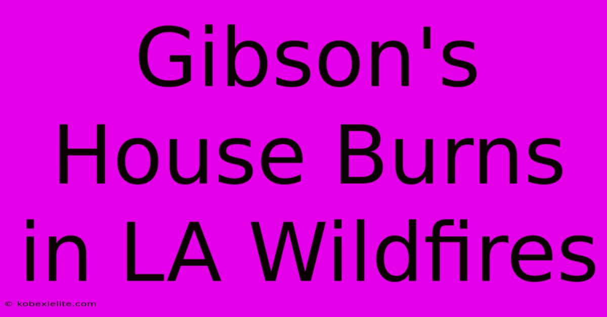 Gibson's House Burns In LA Wildfires