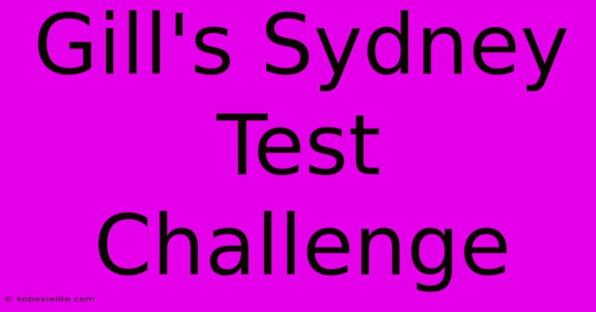 Gill's Sydney Test Challenge