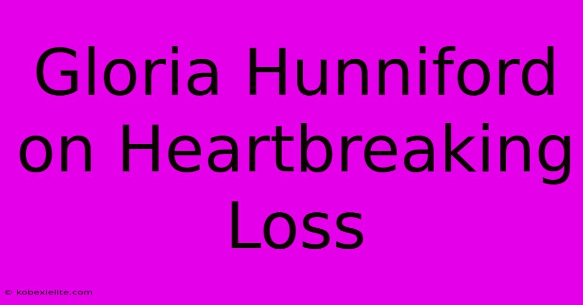 Gloria Hunniford On Heartbreaking Loss