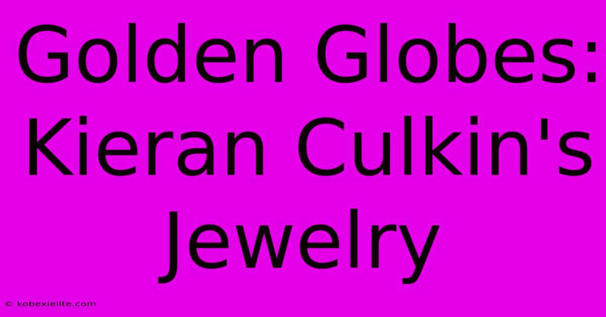 Golden Globes: Kieran Culkin's Jewelry