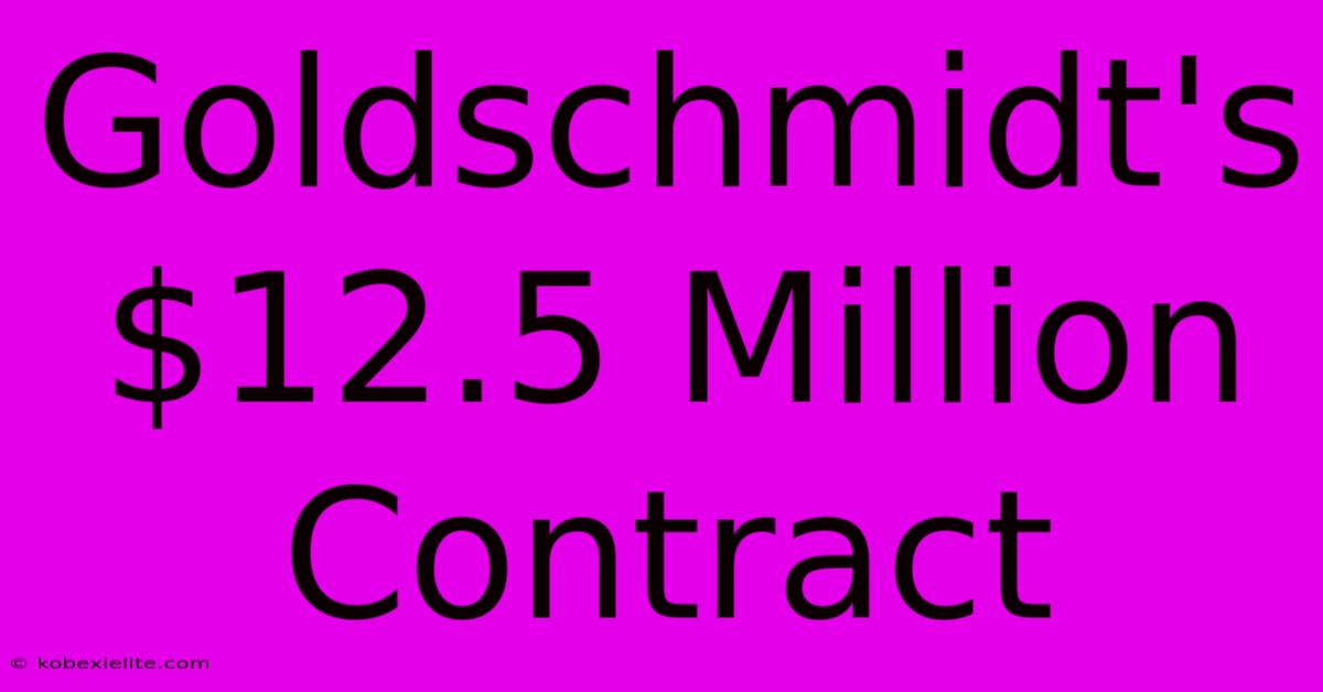 Goldschmidt's $12.5 Million Contract