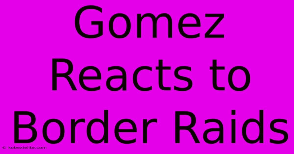 Gomez Reacts To Border Raids