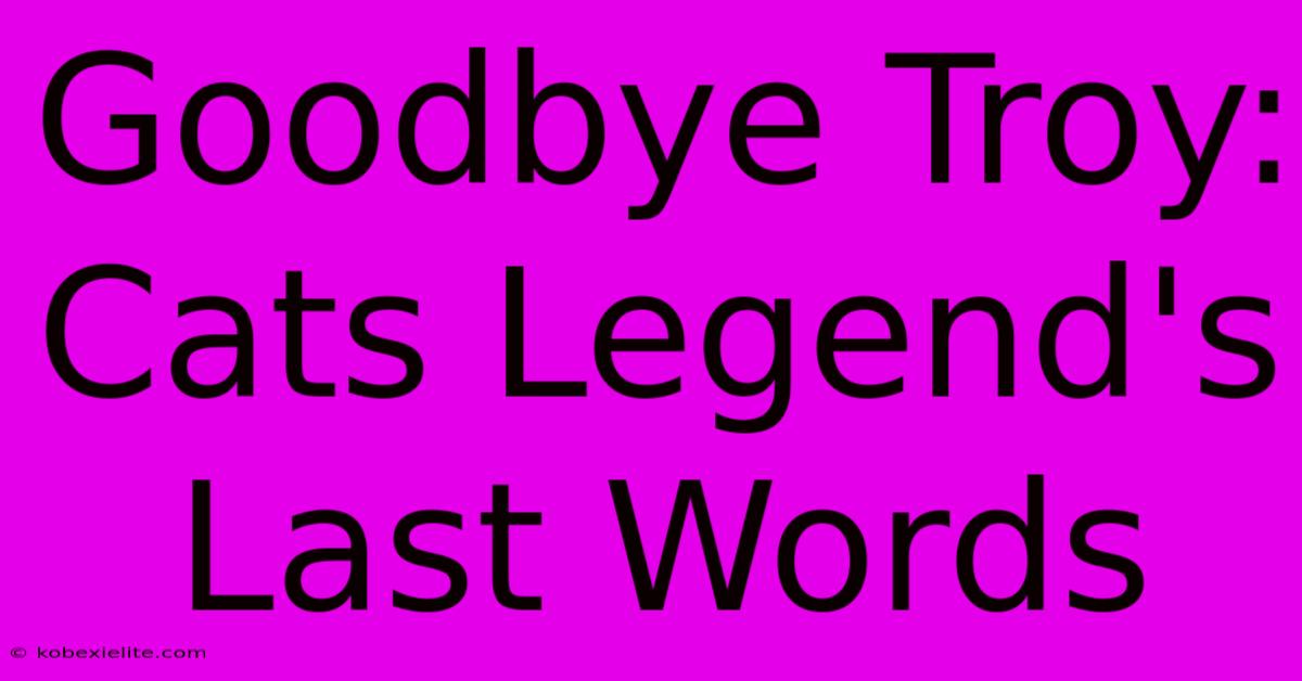 Goodbye Troy: Cats Legend's Last Words