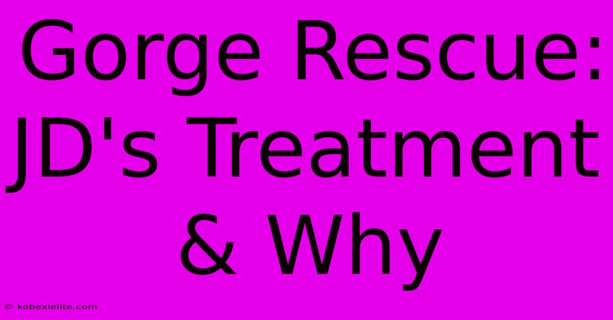 Gorge Rescue: JD's Treatment & Why