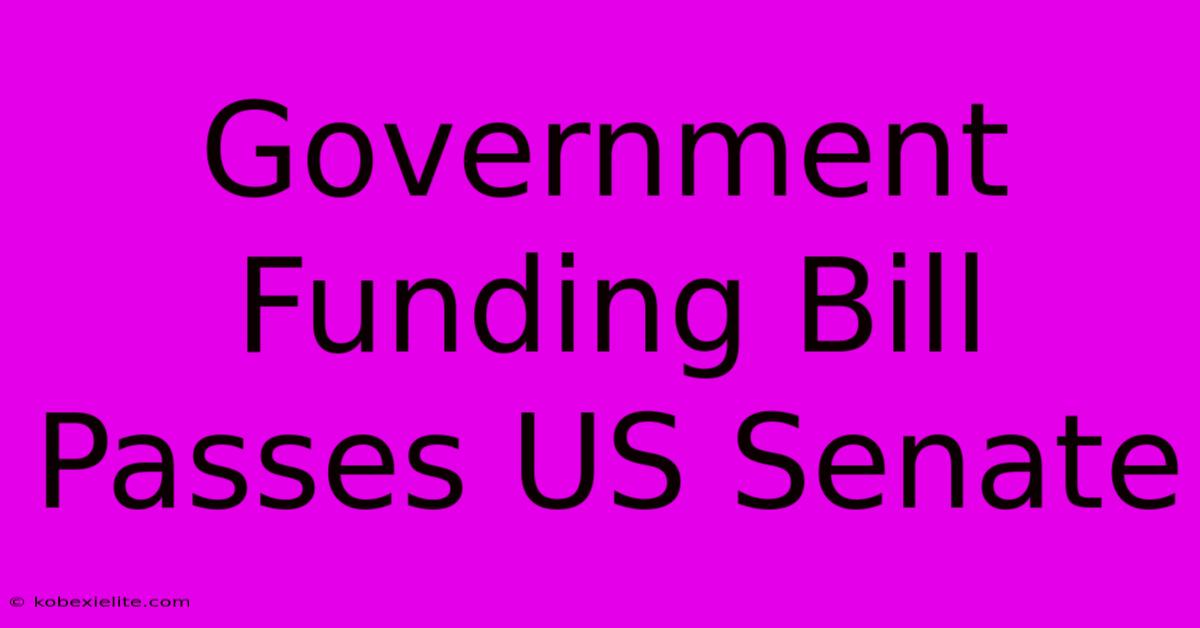 Government Funding Bill Passes US Senate