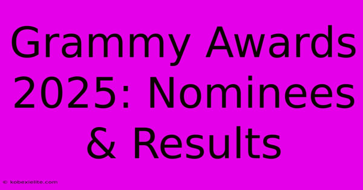 Grammy Awards 2025: Nominees & Results