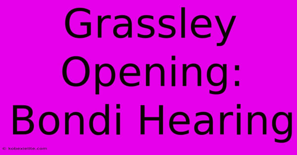 Grassley Opening: Bondi Hearing