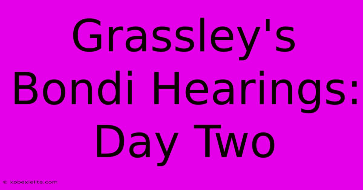 Grassley's Bondi Hearings: Day Two