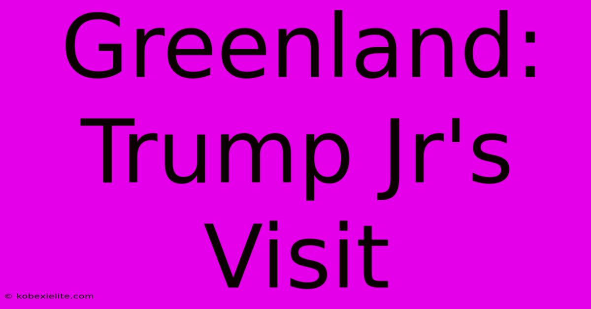 Greenland: Trump Jr's Visit