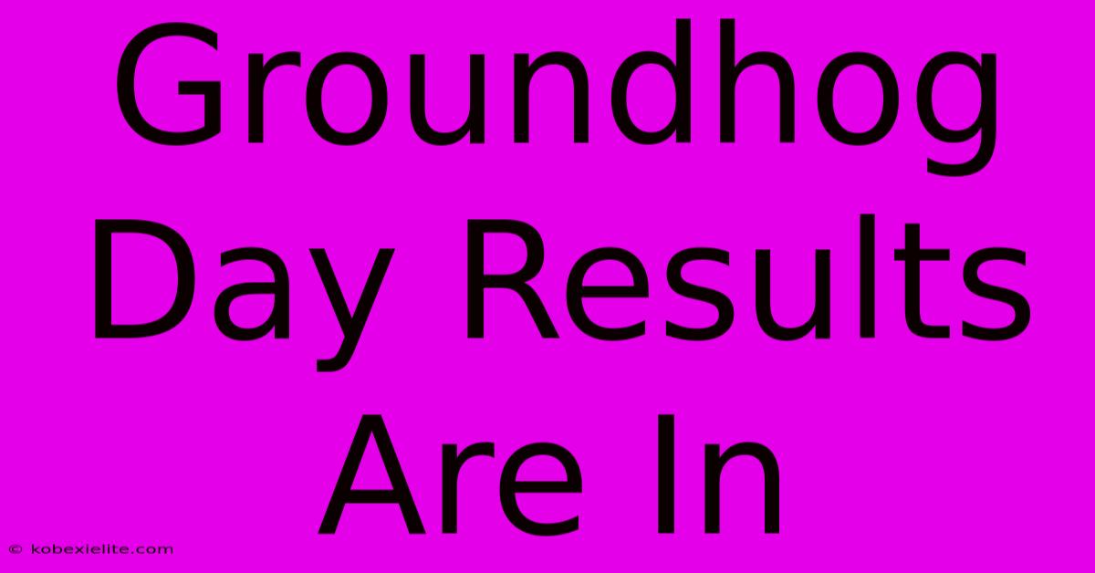 Groundhog Day Results Are In