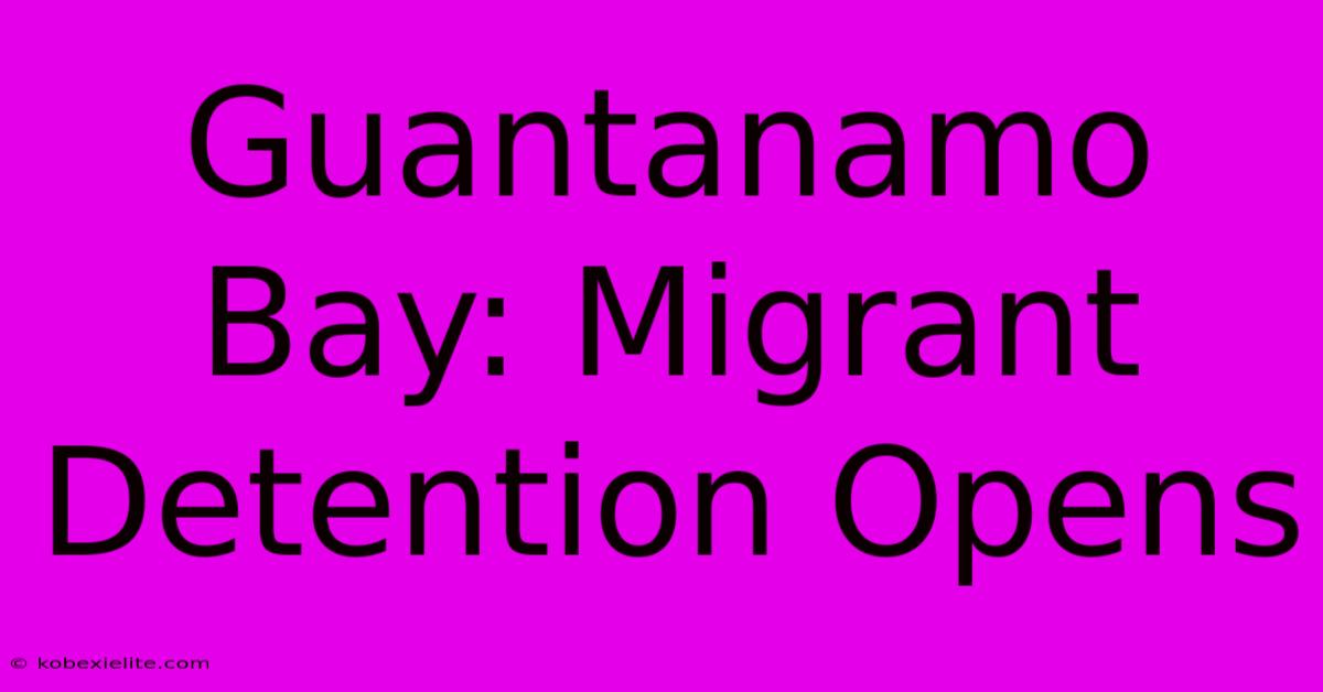 Guantanamo Bay: Migrant Detention Opens