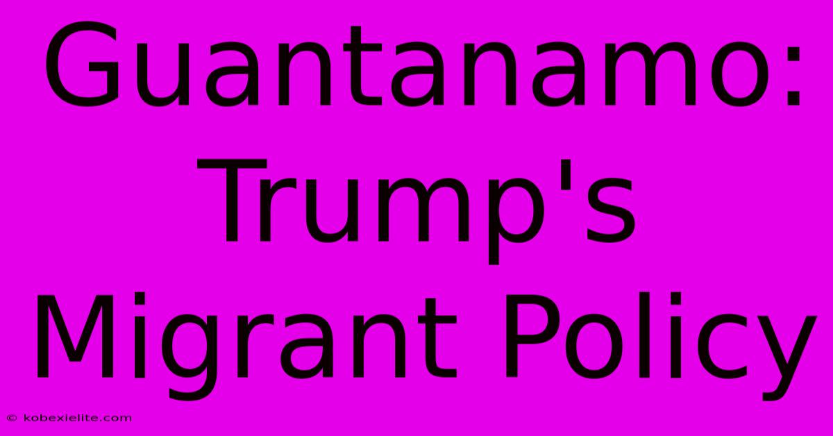 Guantanamo: Trump's Migrant Policy