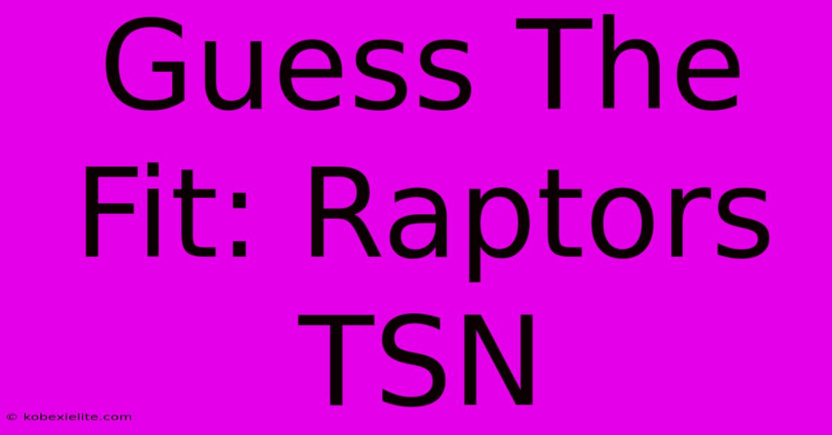 Guess The Fit: Raptors TSN